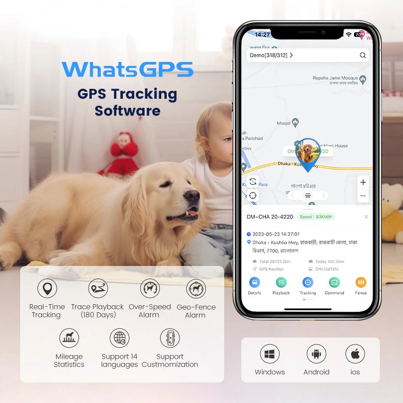 PawTrack 4G GPS: Real-Time Pet Locator for Dogs & Cats