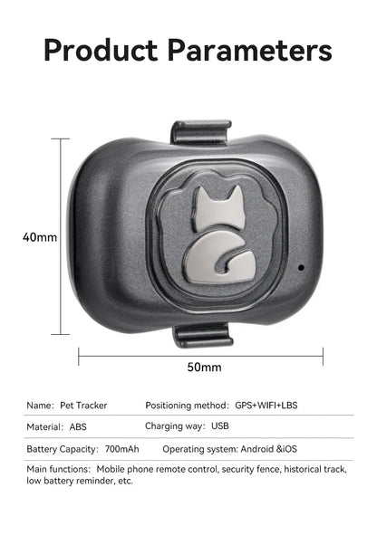 PawTrack Mini: Waterproof 4G/2G GPS Pet Tracker with Anti-Theft Alarm